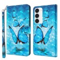 For Samsung Galaxy S24 5G 3D Painting Pattern Flip Leather Phone Case(Three Butterflies)