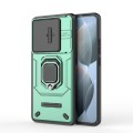 For Xiaomi Redmi K70E 5G Sliding Camshield TPU + PC Shockproof Phone Case with Holder(Green)