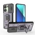 For Xiaomi Redmi Note 13 4G Global Sliding Camshield TPU + PC Shockproof Phone Case with Holder(Purp
