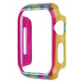 For Apple Watch Series 9 / 8 / 7 41mm Printed Resin PC Watch Case(Rainbow)