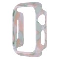 For Apple Watch Series 9 / 8 / 7 41mm Printed Resin PC Watch Case(Pink Green)