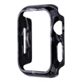 For Apple Watch Series 9 / 8 / 7 41mm Printed Resin PC Watch Case(Black Flower)