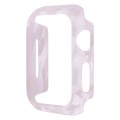 For Apple Watch Series 9 / 8 / 7 45mm Printed Resin PC Watch Case(Pink Flower)