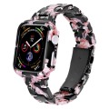 For Apple Watch Series 6/5/4/SE 40mm Printed Resin PC Watch Band Case Kit(Pink Green)