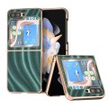 For Samsung Galaxy Z Flip5 Nano Electroplating Galactic Pattern Protective Phone Case(Green)