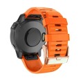 For Garmin Fenix 7S / 6S Pro / 5S Plus 20mm Rose Gold Buckle Quick Release Silicone Watch Band(Orang
