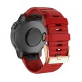 For Garmin Fenix 7S / 6S Pro / 5S Plus 20mm Rose Gold Buckle Quick Release Silicone Watch Band(Red)
