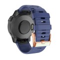 For Garmin Fenix 7S / 6S Pro / 5S Plus 20mm Rose Gold Buckle Quick Release Silicone Watch Band(Midni
