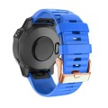 For Garmin Fenix 7S / 6S Pro / 5S Plus 20mm Rose Gold Buckle Quick Release Silicone Watch Band(Dark