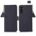 For Samsung Galaxy S24+ Side-Magnetic TJ Genuine Leather RFID Phone Case(Blue)