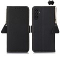 For Samsung Galaxy S24 Side-Magnetic TJ Genuine Leather RFID Phone Case(Black)