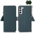 For Samsung Galaxy A35 5G Side-Magnetic TJ Genuine Leather RFID Phone Case(Green)