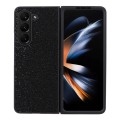 For Samsung Galaxy Z Fold5 Integrated Glass Film + Leather Flip Phone Case(Honeycomb Dot Texture)