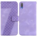 For Samsung Galaxy A10/M10 7-shaped Embossed Leather Phone Case(Purple)