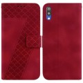 For Samsung Galaxy A10/M10 7-shaped Embossed Leather Phone Case(Red)
