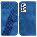 For Samsung Galaxy A33 5G 7-shaped Embossed Leather Phone Case(Blue)