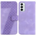 For Samsung Galaxy M23/F23 7-shaped Embossed Leather Phone Case(Purple)