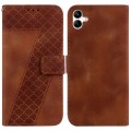 For Samsung Galaxy A04e/F04/M04 7-shaped Embossed Leather Phone Case(Brown)