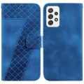 For Samsung Galaxy A52 4G/5G 7-shaped Embossed Leather Phone Case(Blue)