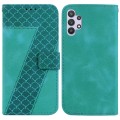 For Samsung Galaxy A32 5G 7-shaped Embossed Leather Phone Case(Green)