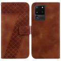 For Samsung Galaxy S20 Ultra 7-shaped Embossed Leather Phone Case(Brown)