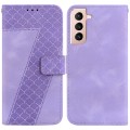 For Samsung Galaxy S21 FE 5G 7-shaped Embossed Leather Phone Case(Purple)
