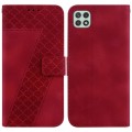 For Samsung Galaxy Xcover 5 7-shaped Embossed Leather Phone Case(Red)