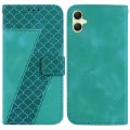 For Samsung Galaxy A05 7-shaped Embossed Leather Phone Case(Green)