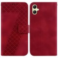 For Samsung Galaxy A05 7-shaped Embossed Leather Phone Case(Red)