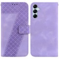 For Samsung Galaxy A15 7-shaped Embossed Leather Phone Case(Purple)