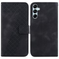 For Samsung Galaxy A15 7-shaped Embossed Leather Phone Case(Black)