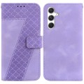 For Samsung Galaxy S24+ 5G 7-shaped Embossed Leather Phone Case(Purple)