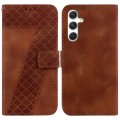 For Samsung Galaxy S24+ 5G 7-shaped Embossed Leather Phone Case(Brown)