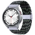 For Samsung Galaxy Watch 6 / 6 Classic Nylon Braided Metal Buckle Watch Band(W Black Green)