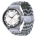 For Samsung Galaxy Watch 6 / 6 Classic Nylon Braided Metal Buckle Watch Band(W Green White)