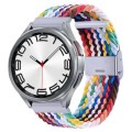 For Samsung Galaxy Watch 6 / 6 Classic Nylon Braided Metal Buckle Watch Band(Rainbow)
