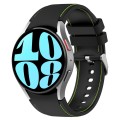 For Samsung Galaxy Watch 6 / 6 Classic Leather Silicone Watch Band(Black+Green)