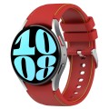 For Samsung Galaxy Watch 6 / 6 Classic Leather Silicone Watch Band(Red)