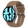 For Samsung Galaxy Watch 6 / 6 Classic Leather Silicone Watch Band(Brown)