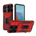 For Xiaomi Redmi Note 13 Pro 5G Camshield Robot TPU Hybrid PC Phone Case(Red)