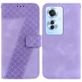 For OPPO Reno11 F Global 7-shaped Embossed Leather Phone Case(Purple)