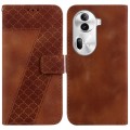 For OPPO Reno 11 Pro 5G Global 7-shaped Embossed Leather Phone Case(Brown)