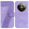For Realme 12 Pro+ Global 7-shaped Embossed Leather Phone Case(Purple)