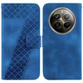 For Realme 12 Pro+ Global 7-shaped Embossed Leather Phone Case(Blue)