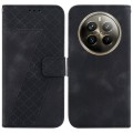 For Realme 12 Pro+ Global 7-shaped Embossed Leather Phone Case(Black)