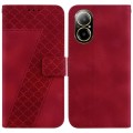 For Realme C67 4G Global 7-shaped Embossed Leather Phone Case(Red)