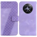 For Realme 12 5G 7-shaped Embossed Leather Phone Case(Purple)