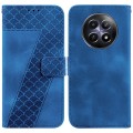 For Realme 12 5G 7-shaped Embossed Leather Phone Case(Blue)