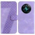 For Realme 12+ 7-shaped Embossed Leather Phone Case(Purple)