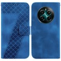For Realme 12+ 7-shaped Embossed Leather Phone Case(Blue)